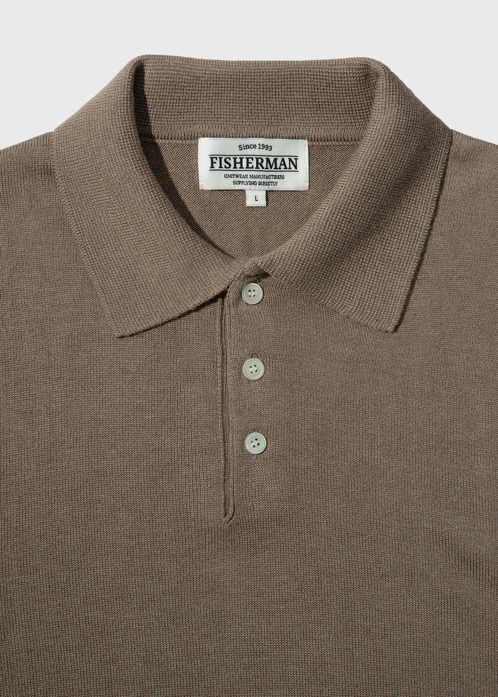 Silk 85% Cashmere 15% Worsted Wool Blended Short Sleeve Polo Knit _ mink