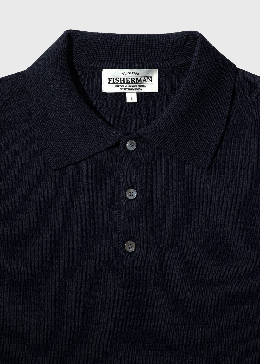 Cotton Blended High Twisted Short Sleeve Polo Knit _ dark navy